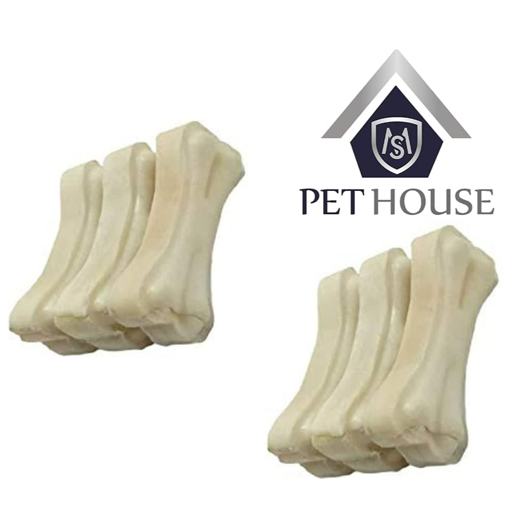 MS Pet House Rawhide Dog Chew Bone 3 Inches Pack of 36 Bones, Chicken Flavour, Dog Treats, Delicious Bones for Small Dogs, Puppy Snack for Dental Care, Edible Treats for Training and Chewing. - Image 2