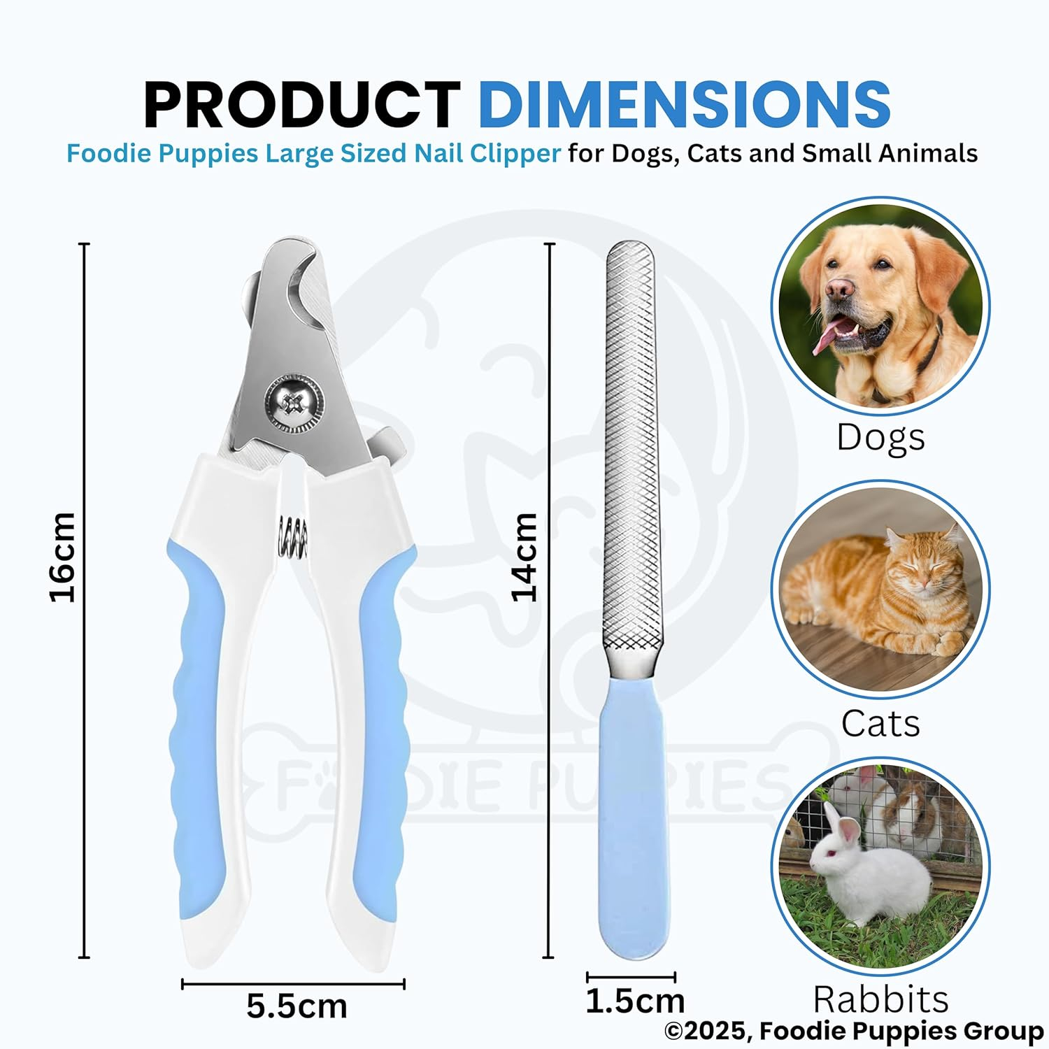 Foodie Puppies Professional Animal Nail Cutter Clipper Trimmer Filer - (Nail Clipper - Large) for Small, Medium, and Large Dogs, Puppies, Cats, and Kittens Claw Grooming Tool Set - Image 2
