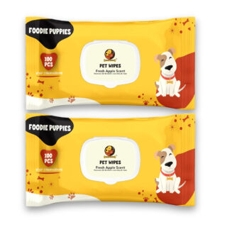 Foodie Puppies Anti-Bacterial 200 Pulls Pet Wet Wipes (Fresh Apple) - 100 Wipes (Pack of 2) | Grooming Wipes for Dogs, Puppies, Cats, Rabbits & Small Animals | SLS Free, Paraben Free & Cruelty Free