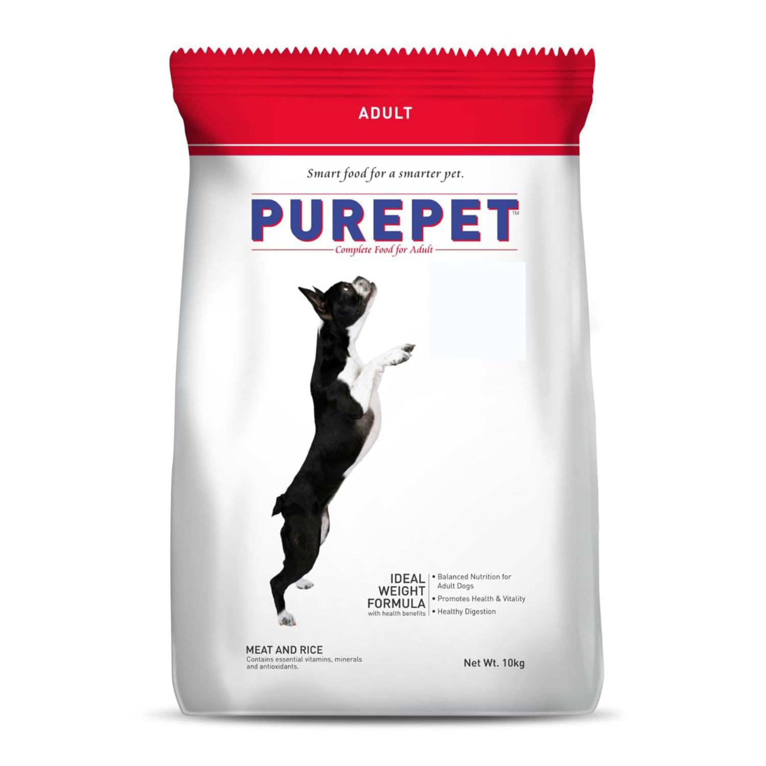 Purepet Meat and Rice Adult Dog Food, Solid, 10kg