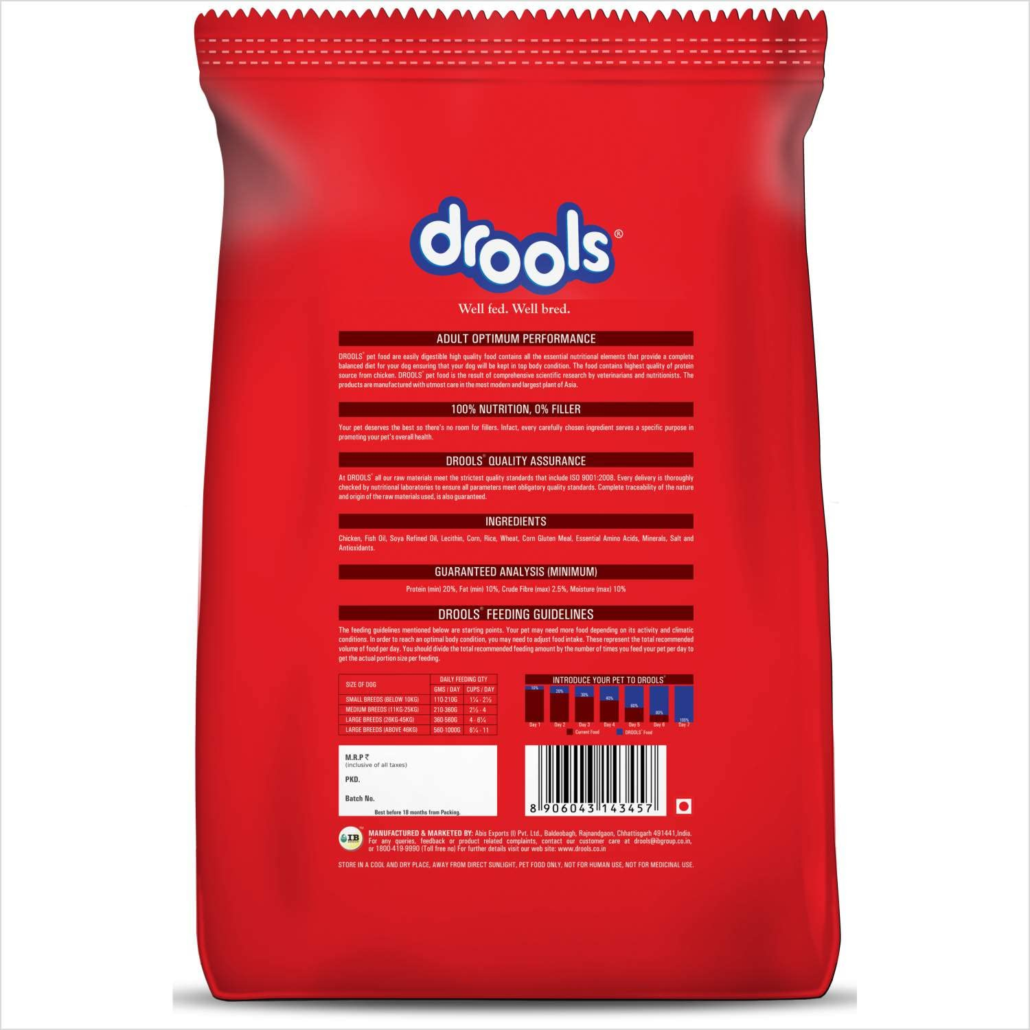 Drools Optimum Performance Adult Dry Dog Food, Chicken Flavor, 10Kg, 1 Count - Image 2