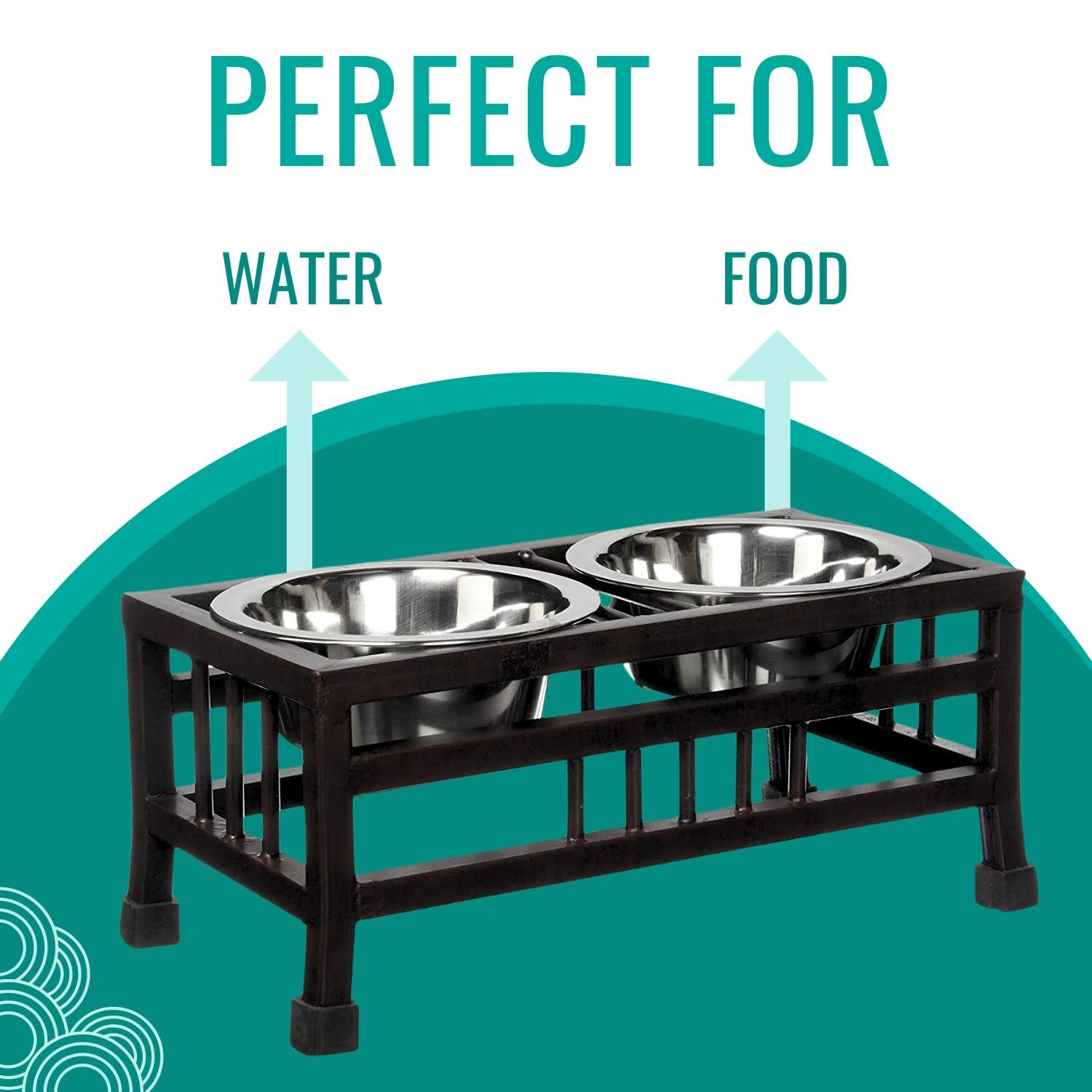 Pets Empire Pet Feeder for Dogs & Cats | Dog Bowl Stand for Dogs | Stainless Steel Food and Water Bowls with Iron Stand | Dog Bowls Large Size | X-Large |(1600 ml X 2 Bowl) - Image 2