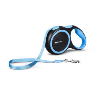 HobbyEnclave Basics Retractable Dog Leash | 5 Meter | for Large Dogs Up to 50 Kg | Heavy Duty Leash for Pets | Strong Nylon Tape, Anti-Slip Handle, Built in Spring, One-Click Brake Pause | Blue
