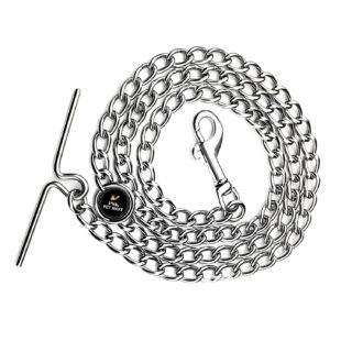 PSK PET MART Dog Chain Silver Grind No.8 Heavy Weight Dogs Leash Heavy Duty Dog Chain with Heavy Hook (L - 60 Inch) for Large Dogs