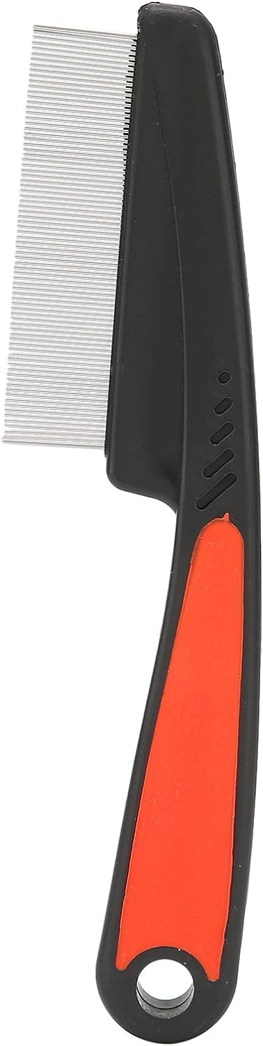Agirav Flea Lice Comb, Stainless Steel Dog Cat Grooming Combs with Rounded Teeth, Double Sided Professional Pet Tear Stain Remover, Dematting Tool for Small, Medium & Large Pets(COLOR MAY VARY)
