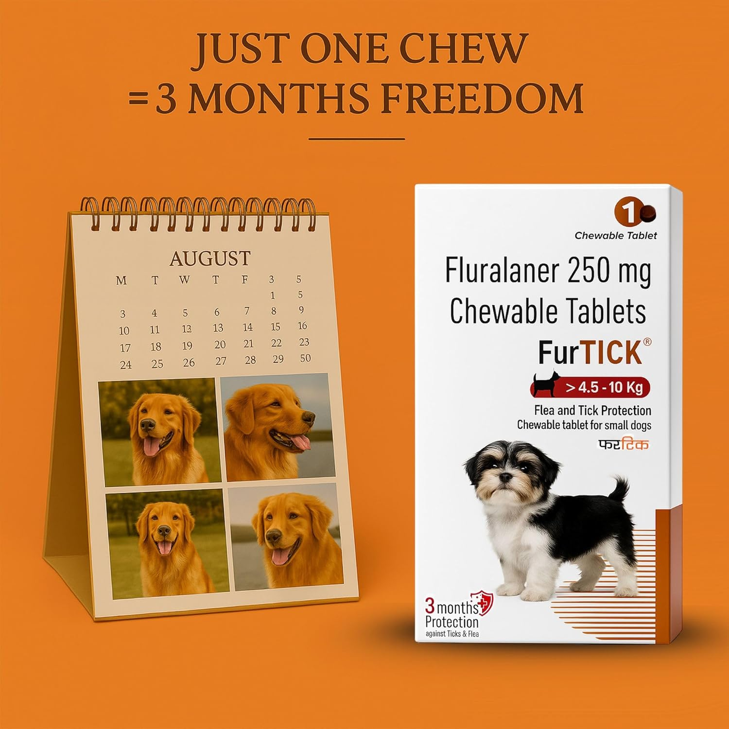 Richpet Furtick Fluralaner 250mg Flea and Tick Chewable Tablet for Dogs (4.5–10kg), 3-Month Protection from Fleas, Ticks & Mites - Image 2