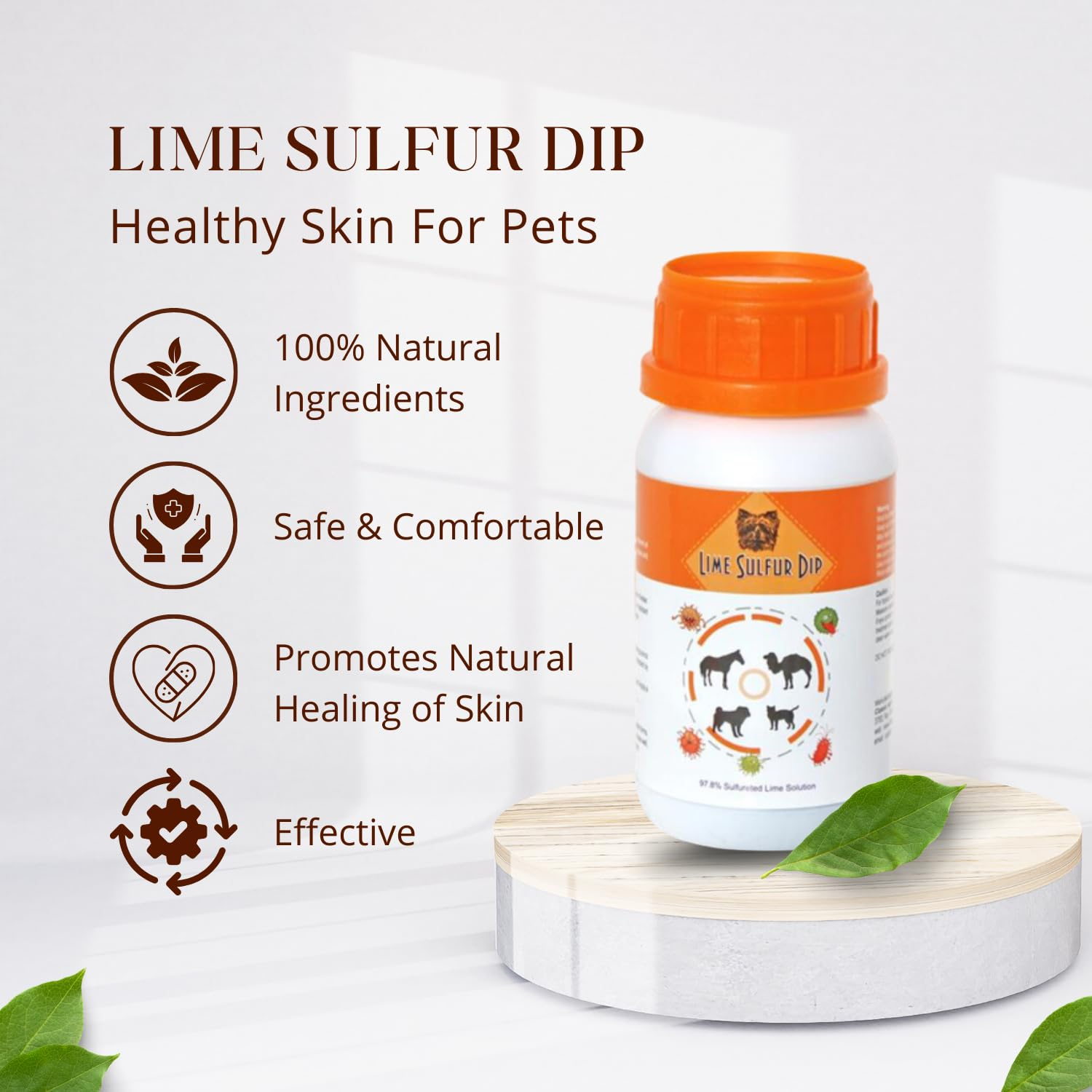 Classic's Lime Sulfur Dip | Pet Care & Veterinary Treatment Against Ringworm, Mange, Lice, Flea, Itchy and Dry Skin | Safe Solution for Dog, Cat, Puppy, Kitten, Horse (473ml) - Image 2