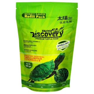 TED TABBIES Taiyo Plus Discovery Premium Turtle Food - 500 G Money Saver Refill Pouch | Daily Nutrition Sticks With Spirulina And Stabilised Vitamin C | Suitable For All Life Stages.