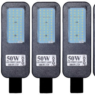 PE 50 Watt BIS Approved LED Street Light Waterproof IP65 Full Polycarbonate Body, 140 Per watt Lumen