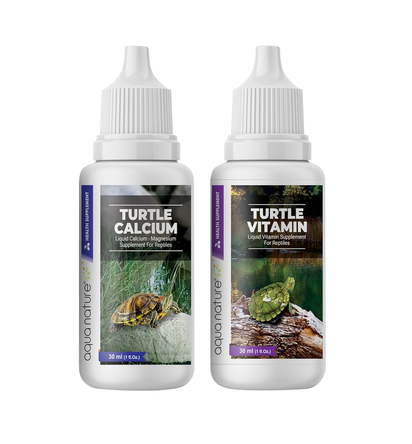 AquaNature® Special Combo Turtle Vitamin & Turtle Calcium Health Supplement 30ml Each