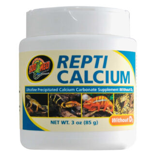 Zoo Med Calcium Without Vitamin D3 Reptile Food, 3-Ounce, All Life Stages, Powder, 1 Count