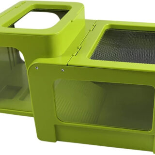 rizopets Reptile Feeding Terrarium Box for Tortoise, Lizard Plastic, Mesh Aquarium Vivarium Reptile Terrarium 40x30x25cm Lime Green Modern Style 999g 45150cc S-03 ARRIBA