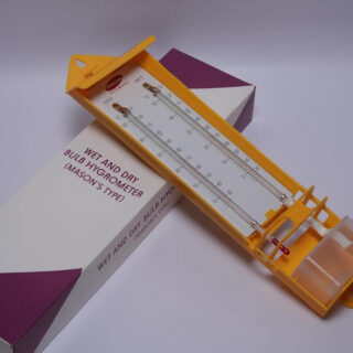Wet and Dry Bulb Hygrometer, consists of two calibrated thermometers