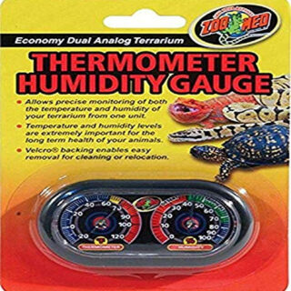 Zoo Med Economy Analog Dual Thermometer and Humidity Gauge, 6 x 4"