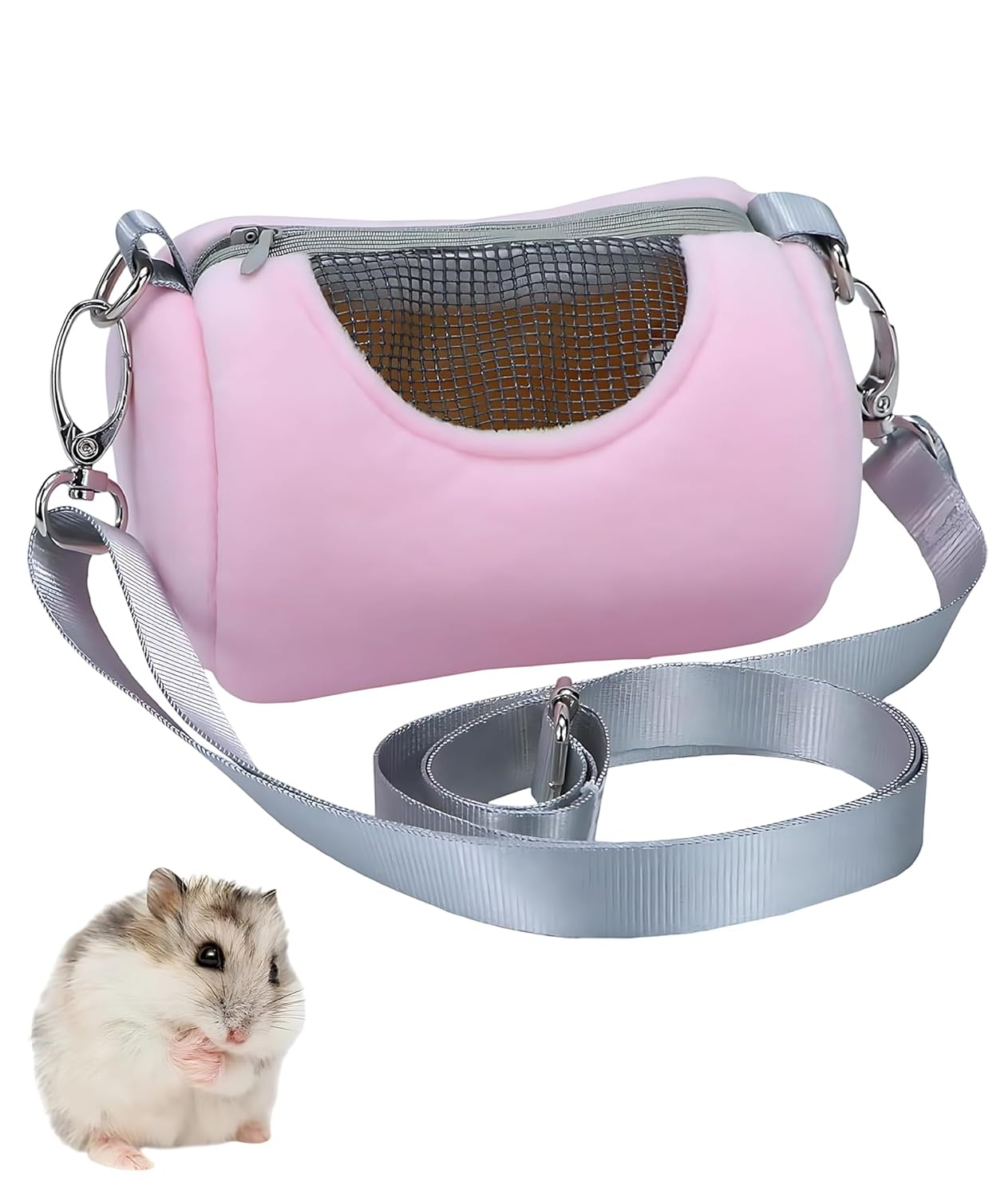 Sugar Glider Cage, Pink Hamster Portable Carrier Bag for Small Pets, Travel-Friendly Pet Carrier for Daily Commute, Air Travel