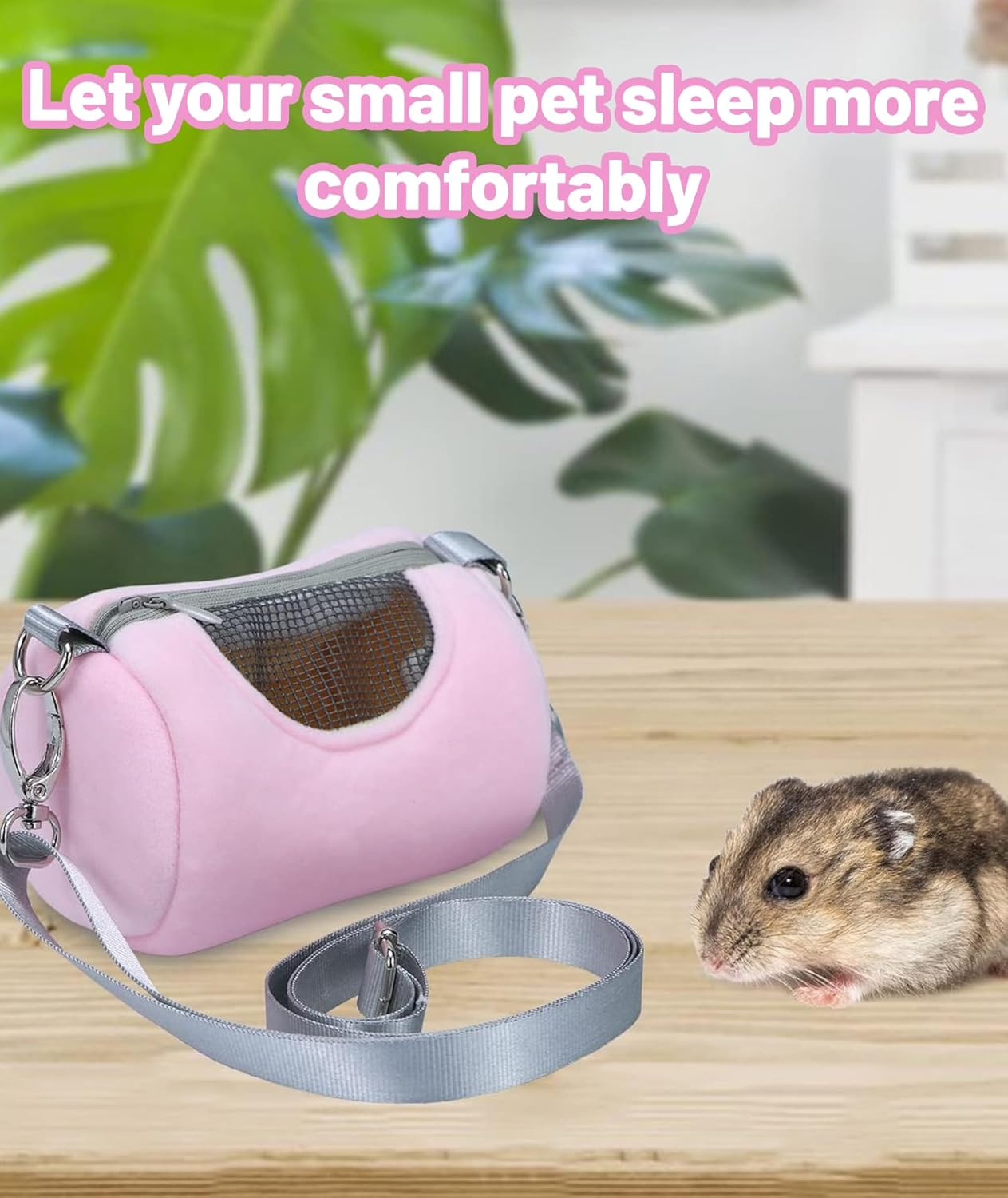 Sugar Glider Cage, Pink Hamster Portable Carrier Bag for Small Pets, Travel-Friendly Pet Carrier for Daily Commute, Air Travel - Image 2