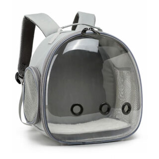KIUBARCI Animal Carrier Backpack Travel Portable Small Breathable Backpack for Hamster Pet Bag Guinea Pig Carrier Rabbit Bird (Grey)