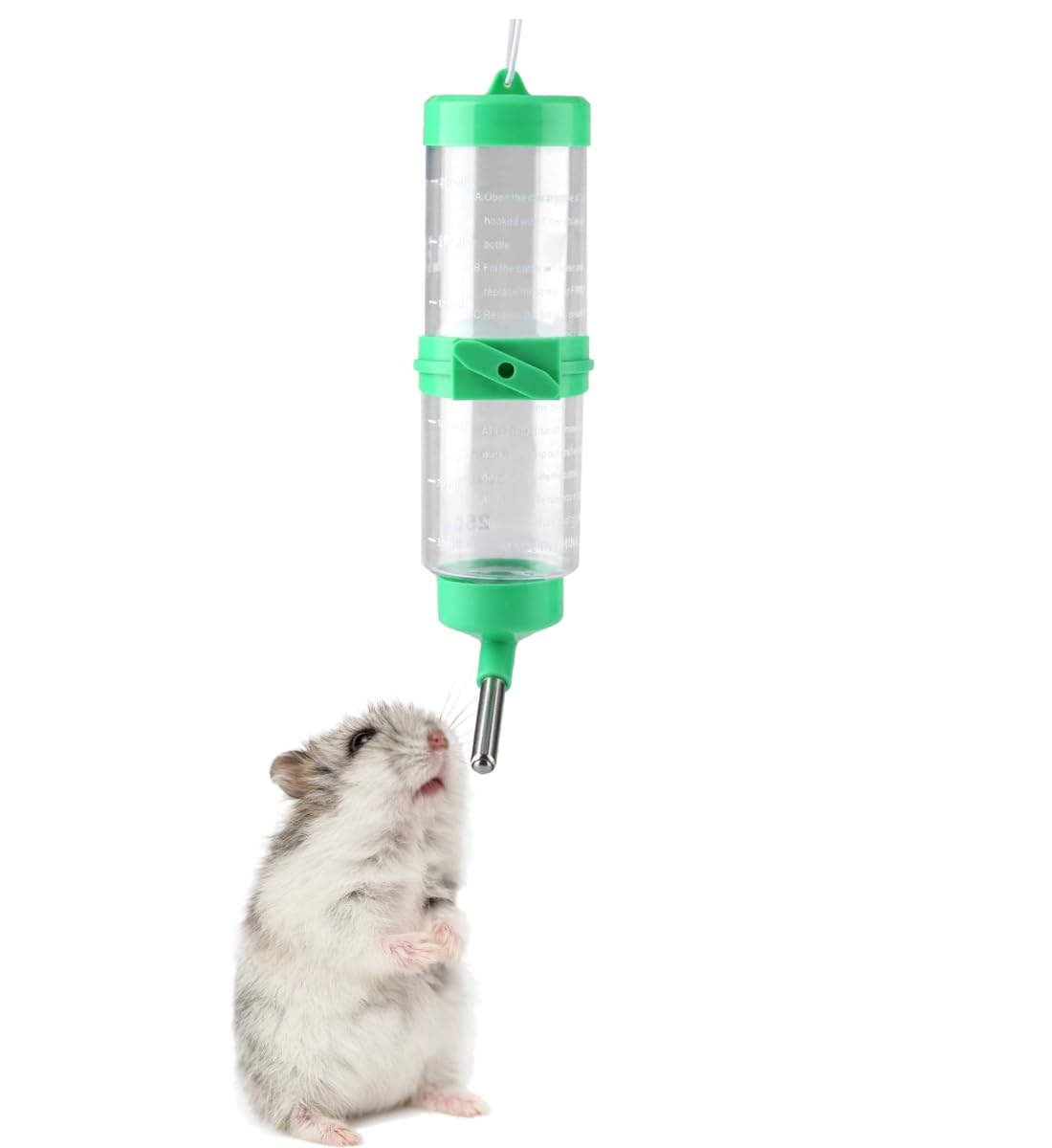 Scroll Store Water Bottle Feeder for Hamsters, Guinea Pigs, Mice & Rabbits | Leak-Proof, Easy-Mount | Random Color (Multicolor, 80 ml)