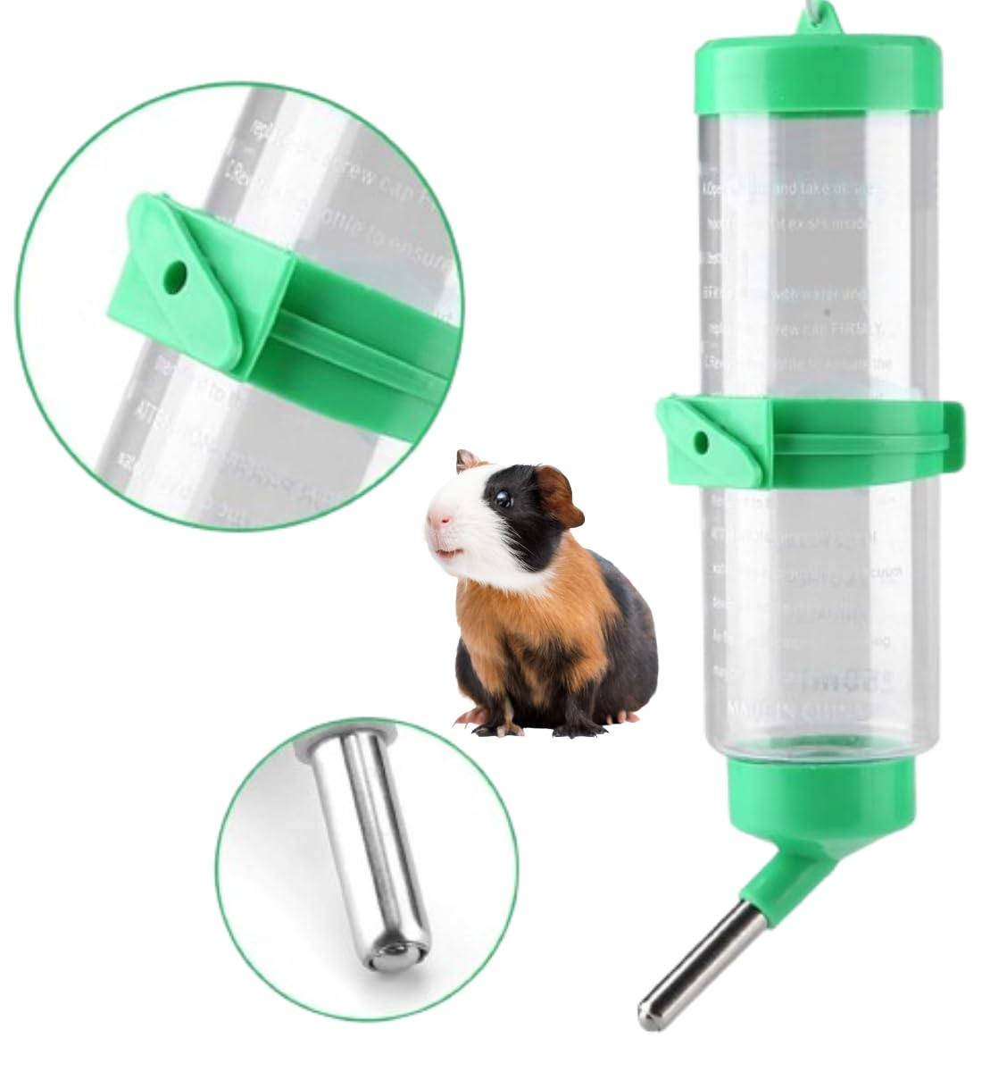 Scroll Store Water Bottle Feeder for Hamsters, Guinea Pigs, Mice & Rabbits | Leak-Proof, Easy-Mount | Random Color (Multicolor, 80 ml) - Image 2