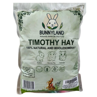 Bunnyland Timothy Hay for Rabbits, Guinea Pigs and Hamsters for All Life Stages | 100% Natural | HIGH Fiber Food (500 Grams)