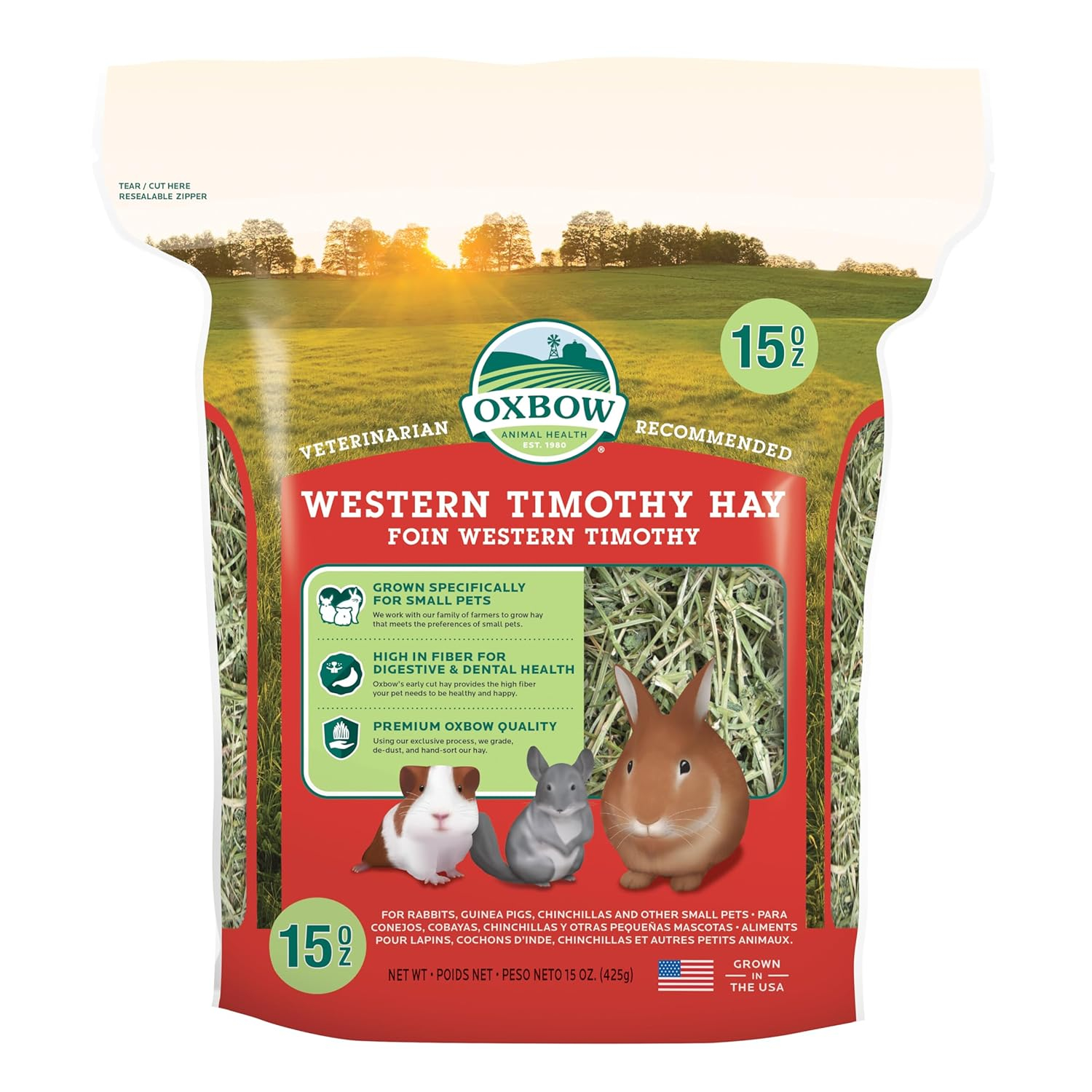 Oxbow Animal Health Hamster Western Timothy Hay For Pets, 15-Ounce, All Life Stages, 1 Count