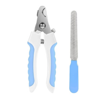 Petoska Animal Nail Cutter Clipper | Pet Grooming & Cleaning | Blue Nail Cutter with Filer for Puppies, Dogs, Cats, Kittens | Stainless Steel Blades | for Small Animals