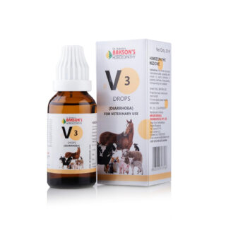 Bakson Veterinary V-3 Diarrhoea Drops for Pets – 30ML | Natural Dog Diarrhea Medicine & Cat Diarrhea Treatment | Supports Gut Health, Upset Stomach & Loose Motion | Safe Homoeopathic Care