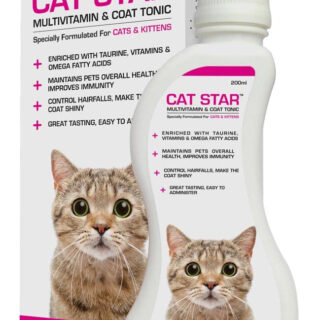 Sky Ec Cat Star Multi Vitamin & Coat Tonic for Cats and Kittens- 200 Ml Pack of 2