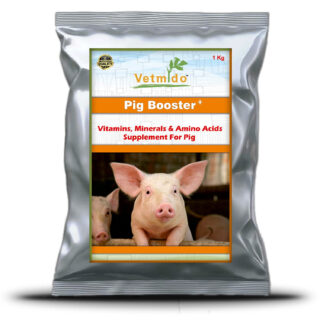 VETMIDO Pig Booster Plus - Growth Booster with Vitamins, Minerals & Amino Acids Supplement for Swine, Pigs, Piglets & Piggery - 1 kg