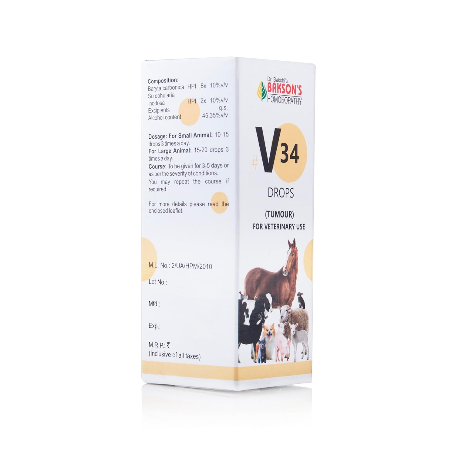 Bakson Veterinary | V34 Tumour Drops | 30ml - Image 2