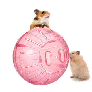 Sage Square Hamster Running Ball Wheels Toy, Cage Accessories Great for Running, Exercise, Fitness, for Hamsters, Rat, Gerbil etc 12cm (Pink)