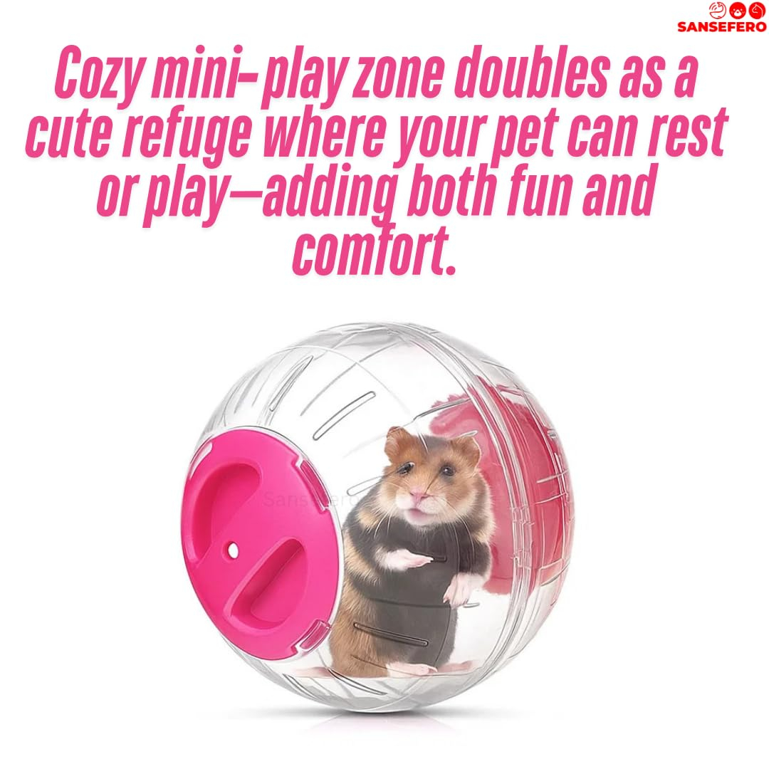 16 Cm Hamster Crystal Ball Wheels Toy Jogging Cum Exercise Wheel Cage Accessories Great for Running Vitness, for Hamster/Dwarf/Gerbil/Mice/Mouse (Random Colour) Medium - Image 2