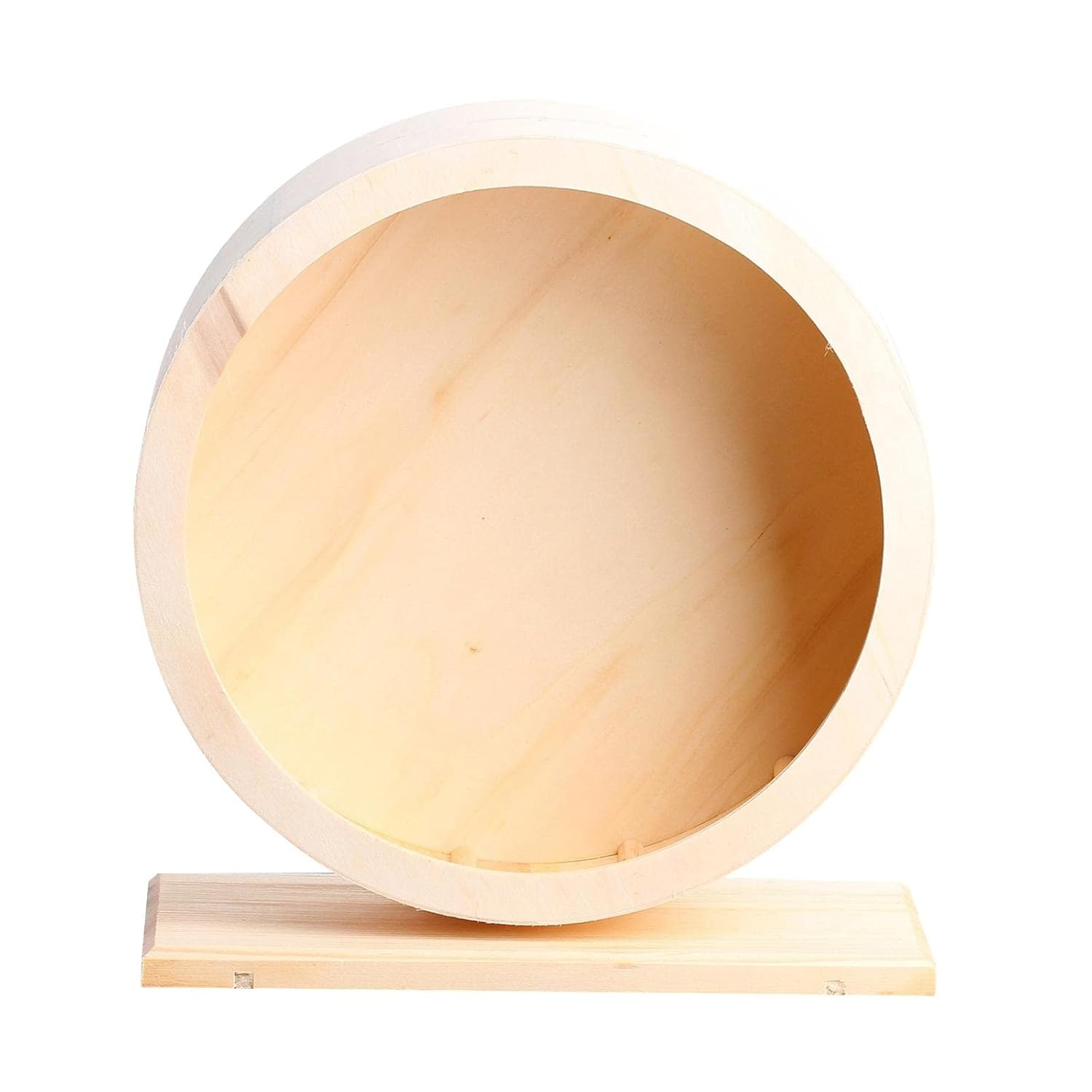 Small Pet Wooden Smooth Runing Exercise Wheel with Stand Mice Hamsters Toy M