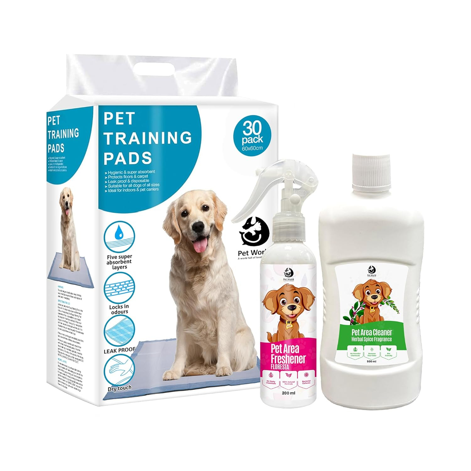 PET WORLD Area Freshener & Cleaner Combo | Odour Remover for All Surfaces | Safe for Pets, Eliminates Urine Smell, Eco-Friendly (200ml + 500ml) - Image 2