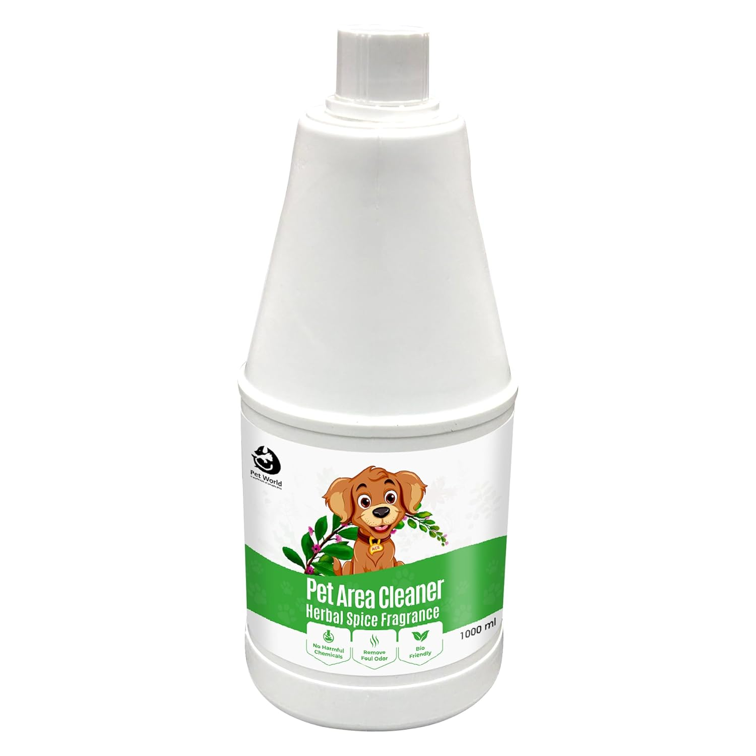 Pet World Area Cleaner, Pet Area Odour Remover for All Types of Surfaces | Super Safe for The Pets, Can Remove Urine Smell for Instant Freshness, Eco-Friendly Odour (1000ml)