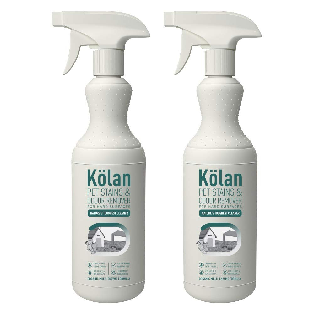 Kolan Pet Stains and Odour Remover 700ml | Combo Pack of 2 | Organic Multi Enzyme Formula | Suitable for All Types of Leather, Leatherette, Fabric, Carpet, Curtains and Plastic Surfaces