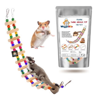 Pet Flexible Ladder Cage Toy | for Small Animal - Sugar Glider, Hamster, Squirrel, Chinchilla, Rat | Playing, Climbing & Chewing | 48cm