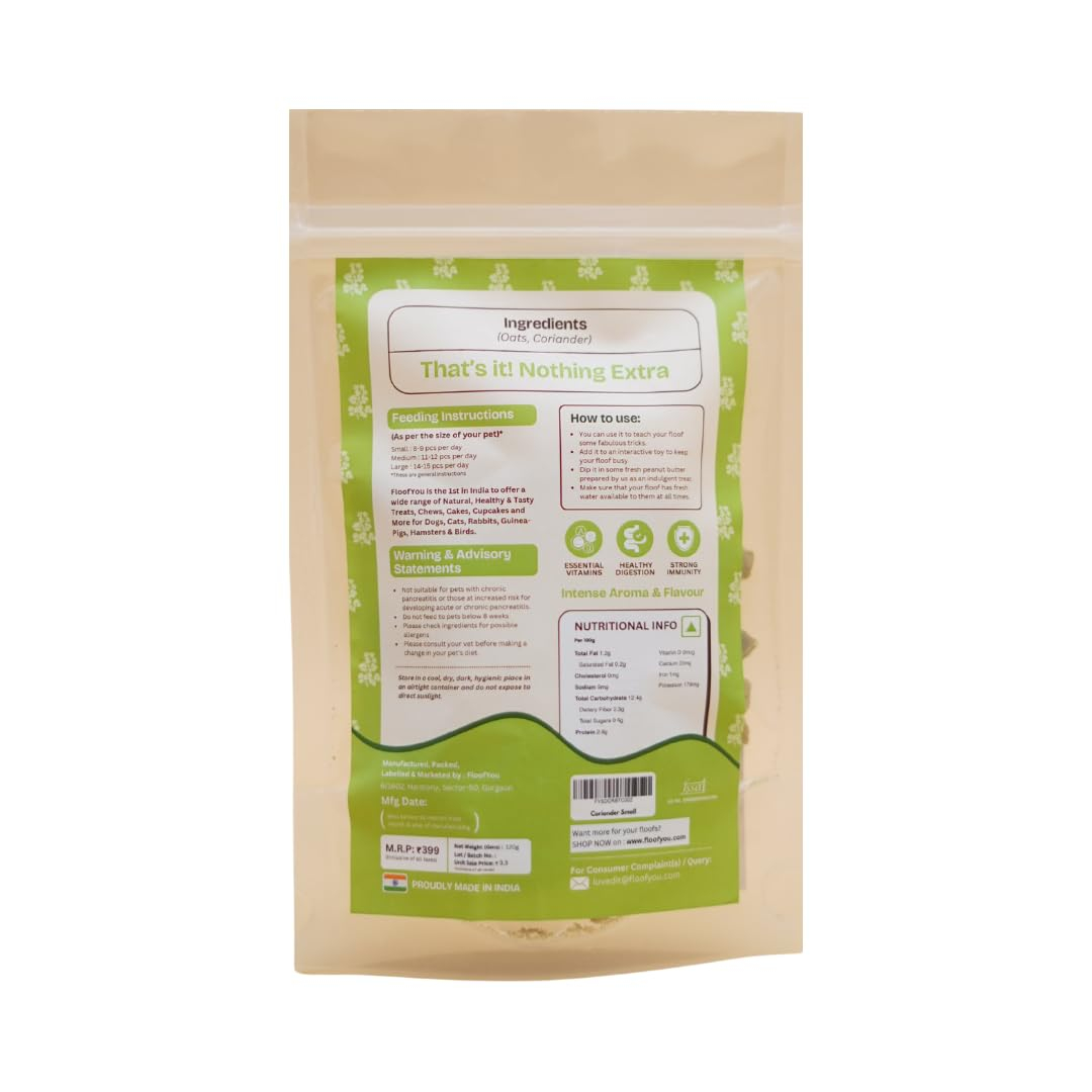Coriander Cookies Pure Veg Small bite-Sized Natural Healthy Treat for Rabbit, Guinea-Pig, Hamster, Bird and Small Animals,1 Count - Image 2