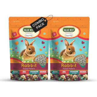 Happy Wings Value Nest Rabbit Food Pellets - (500gm x 2) Pack | High-Fiber, Natural Formula | Complete Nutrition for Rabbits | Supports Digestion, Growth & Immunity | Rabbit Food for All Life Stages