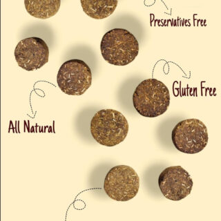 My Eden Hay Based Cookies with Banana, Flavor Cookies Pure Veg Small bite-Sized Natural Healthy Treat for Rabbits, Guinea Pigs, Hamsters, Birds and Small Animals (10)