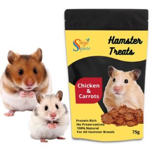 Sage Square Chicken & Carrot Hamster Treat, Crunchy Protein Rich Snack 75g