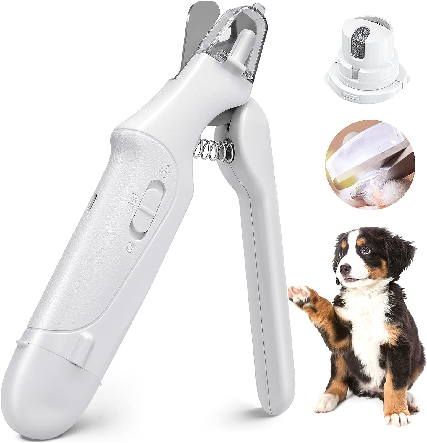 2 in 1 Dog Nail Clipper and Grinder Professional Dog Nail Trimmers Electric Dog Nail Grinder Rechargeable Cat Nail Clipper with LED Light Nail Clipper for Dogs & Cats