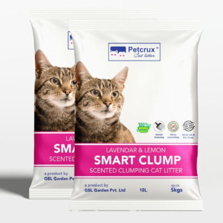 PetCrux Smart Clump Cat Litter Inside | Pet Friendly Lavender Essential Oils | Dust Free (for Multiple Cats), 10kg (2 Packs of 5kg)