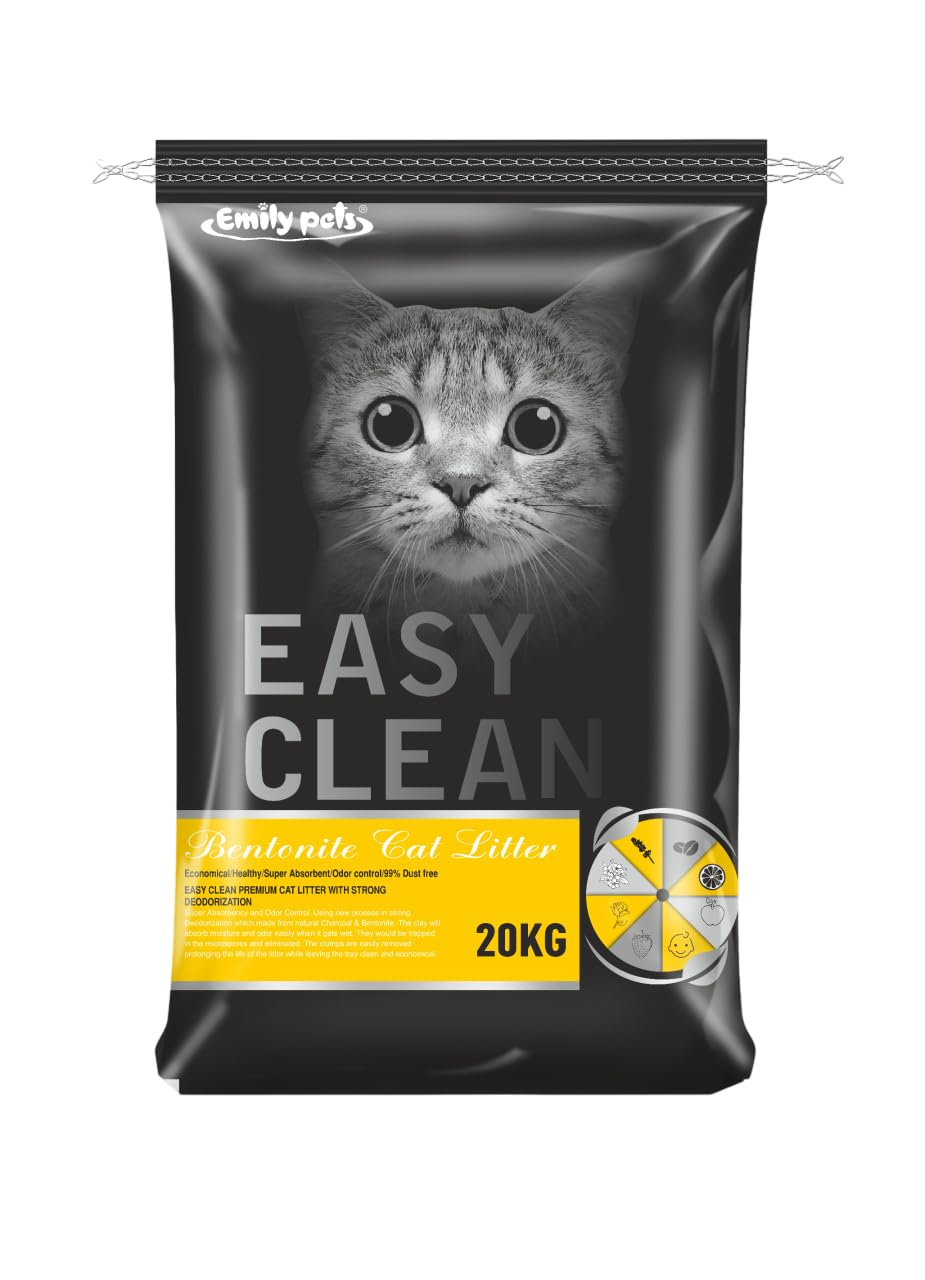 Emily Pets Fresh Scented Bentonite Cat Litter Breeder Bag 20kg (Lemon)