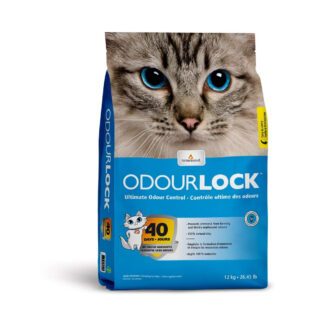 OdourLock Unscented Ultra Premium Cat Litter- Blocks Ammonia for 40 Days, Quick Absorption, Dust-Free, Extra-Hard Clumping, Multi-Cat Friendly, Made in Canada 12kg