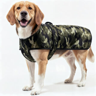 WOW DOG Jacket & Dog Coat for Winter Ultra Warm Camouflage Army Coat Thicker Fleece Dog Hoodie Vest for Cold Weather Small Size Colour May Vary (14 Inches)