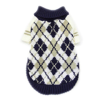 Lulala Dog Sweater for Small Size Dog Girls Boys, Turtleneck Pullover Winter Dog Clothes, Christmas Dog Outfits, Pet Sweatshirt Apparel Knitwear (Black-White, 10 Inch)