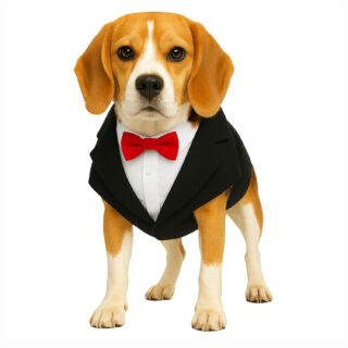 Buraq Premium Dog Wedding Suit, Elegant Tuxedo with Bow Tie & Bandana, Comfortable, Washable Outfit for Dogs (XXL - Black)