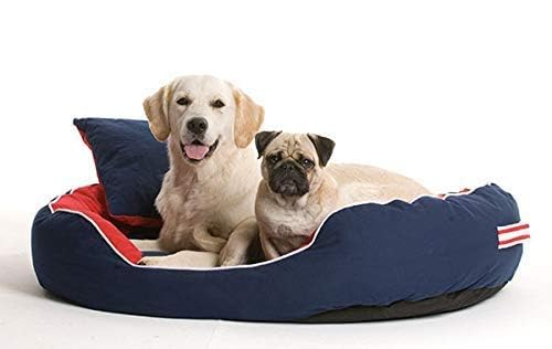 Reversible Dog Bed & Cat Bed – Red & Blue, Anti-Skid Bottom, Machine Washable, Soft Polyester Pet Bed (Small) - Image 2